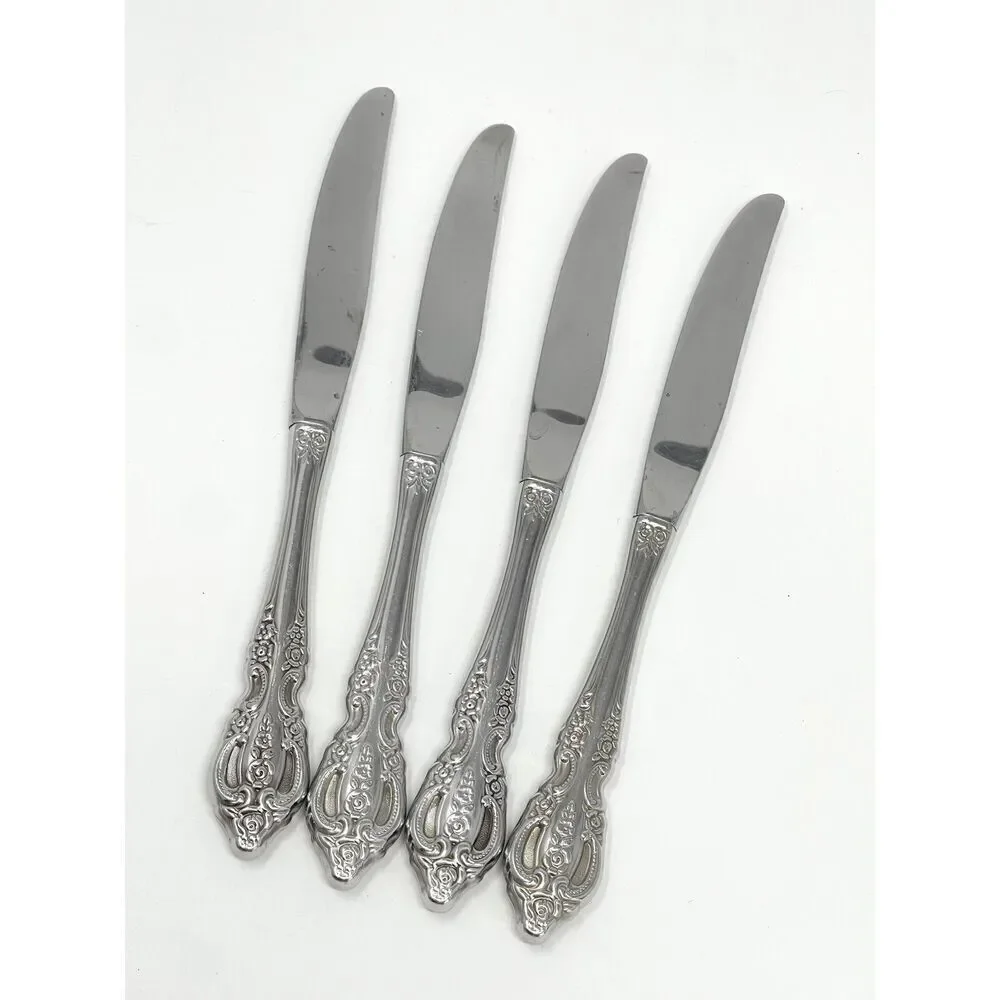 Oneida Renoir-Pembrooke Stainless Floral Hollow Dinner Knives 9